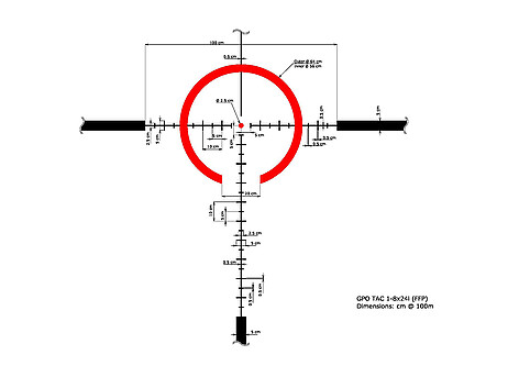 GPO TAC 6X 1-8x24 FFP Belyst HSi Kikarsikte - bild 2 av 4