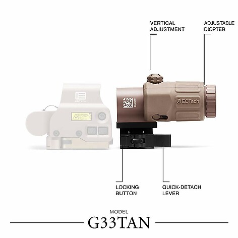 EOTech G33.STS TAN 3x Magnifier Brun - bild 3 av 7