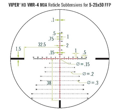 Vortex Viper HD 5-25x50 FFP Belyst VMR-4 MOA Kikarsikte - bild 6 av 6