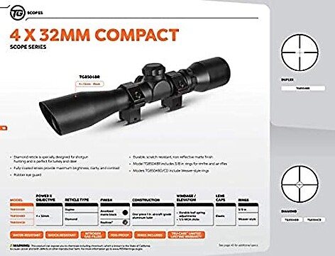 TRUGLO Compact 4x32 Diamond Svart Kikarsikte - bild 3 av 6