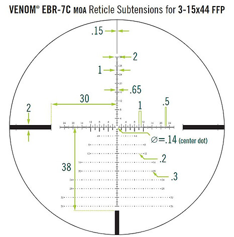 Vortex Venom 3-15x44 FFP EBR-7C MOA Kikarsikte - bild 5 av 6