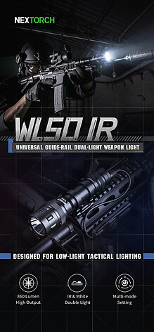 Nextorch WL50IR Vit/IR 860lm/850nm Universal Vapenlampa - bild 4 av 9