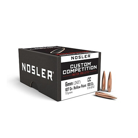 Nosler Custom Competition HPBT 6mm 107gr 100/Box - bild 2 av 2