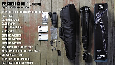 Vortex Radian Carbon Kolfiber Tripod Stativ Kulled - bild 5 av 7