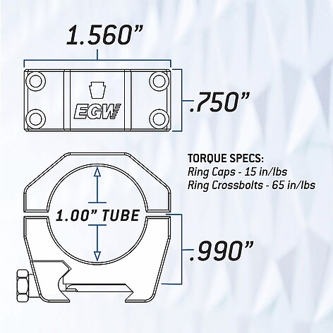 EGW Keystone 1 tum Medium Picatinny Ringar H: 25mm - bild 2 av 4