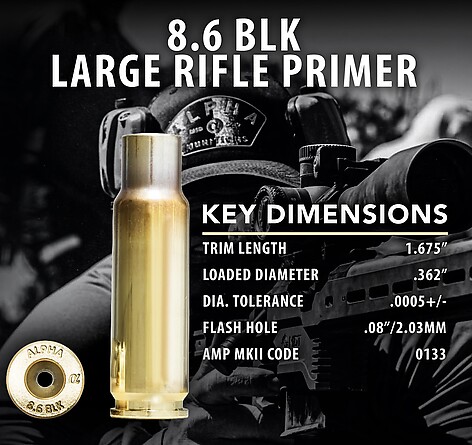 Alpha Munitions Hylsor 8.6 Blackout 100/Box - bild 2 av 3