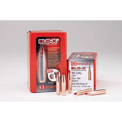 Hornady ELD-X Bullets 30 Cal (.308) 212gr 100/Box - bild 3 av 3