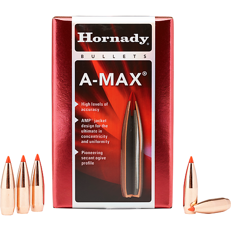 Hornady A-MAX Match Bullets 30 Cal (.308) 168gr 100/Box - bild 2 av 3
