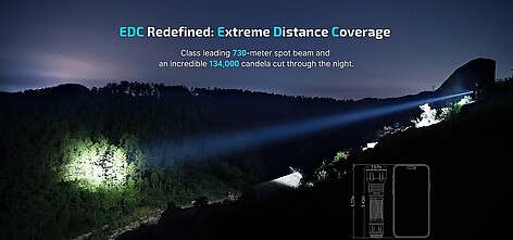 Olight Javelot Long Throw 1350 Lumen Ficklampa Svart - bild 4 av 4