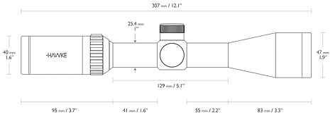 Hawke Vantage 3-9x40 Belyst 1 tum L4A Kikarsikte - bild 3 av 4