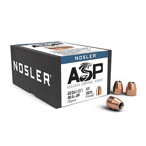 Nosler Assured Stopping Power .45 185gr JHP CC 250/Box