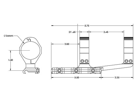 Aero Precision Ultralight 34mm H: 38mm SPR Cantilever - bild 2 av 3