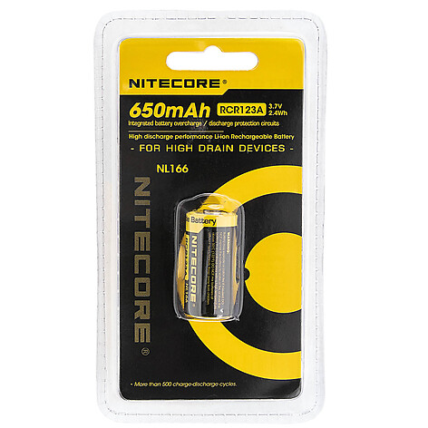 Nitecore RCR123 650 mAh Uppladdningsbart Batteri - bild 4 av 4