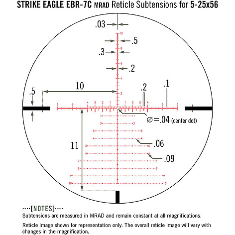 Vortex Strike Eagle 5-25x56 SF FFP Belyst EBR-7C MRAD Kikarsikte - bild 7 av 8