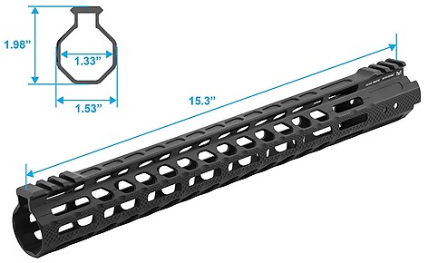 Leapers UTG Pro AR15 Ultra Slim Free Float M-LOK Handguard - bild 6 av 6