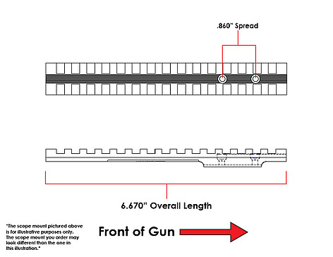 EGW Picatinnyskena 20MOA Winchester 52 Target - Matt - bild 2 av 2