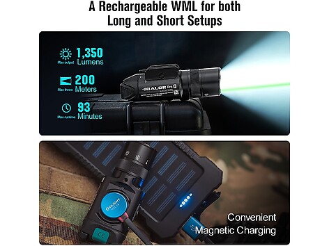 Olight Baldr Pro R 1350 Lumen Vapenlampa Laser Svart - bild 6 av 6