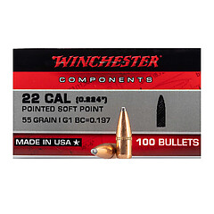 Winchester Pointed Soft Point .22 55gr 100/Box
