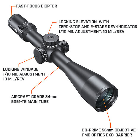 Bushnell Match Pro ED 5-30x56 SF FFP Belyst DM2 Kikarsikte - bild 3 av 11