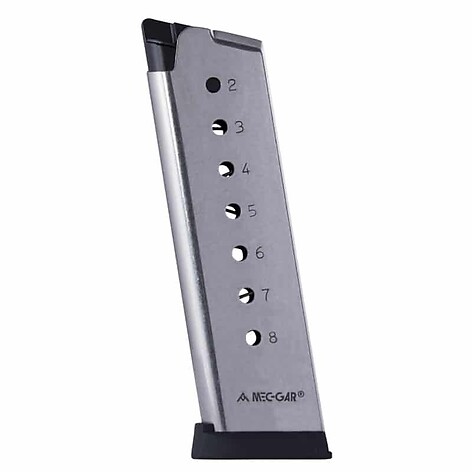 Mec-Gar 1911 GOVT. .45 ACP 8 Skott Magasin Silver
