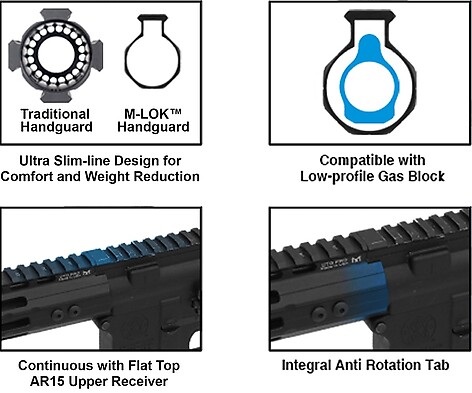 Leapers UTG Pro AR15 Super Slim Free Float 330mm Handguard - bild 3 av 6
