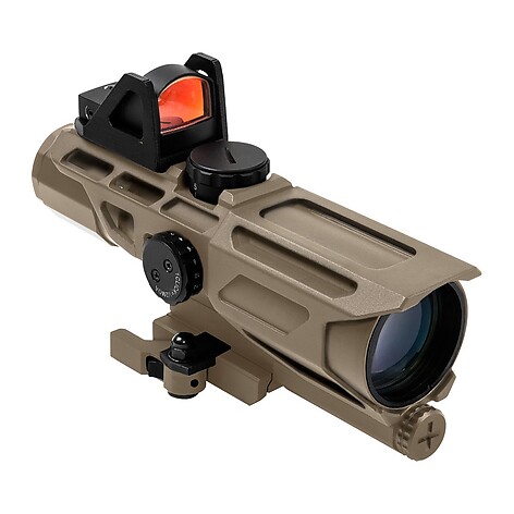 NcSTAR USS 3-9x40 med Red-Dot Belyst P4 Sniper Kikarsikte Brun