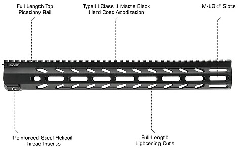 Leapers UTG Pro Arwen Free Float M-LOK 381mm Handguard - bild 8 av 10