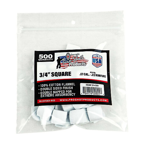 Pro-Shot Draglappar Bomull .17/ .177 Air Gun/.22 Rimfire 500st