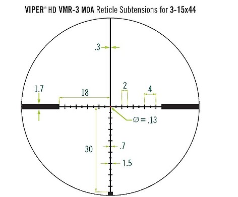 Vortex Viper HD 3-15x44 SFP Belyst VMR-3 MOA Kikarsikte - bild 6 av 6