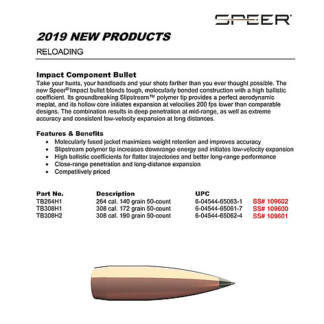 Speer Impact 6.5mm .264 140gr 50/Box - bild 2 av 4