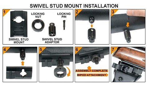 Leapers UTG Tactical OP Bipod QD Lever Mount 203-315mm - bild 4 av 7