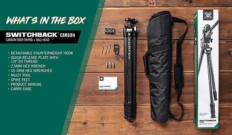 Vortex Switchback Carbon Kolfiber Tripod Stativ - bild 2 av 5