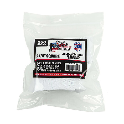 Pro-Shot Draglappar Bomull .38-.45/20ga-410ga 250st