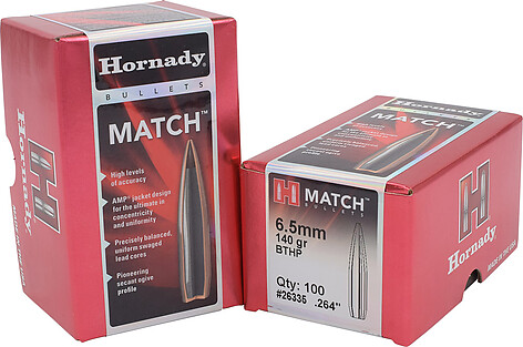 Hornady Match Bullets 6.5mm (.264) BTHP 140gr 100/Box - bild 2 av 2