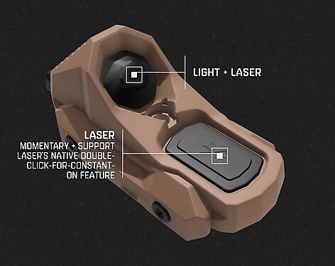 Unity Tactical AXON Brytare Lampa/Laser SYNC USB/Crane 4.5 tum - bild 3 av 3