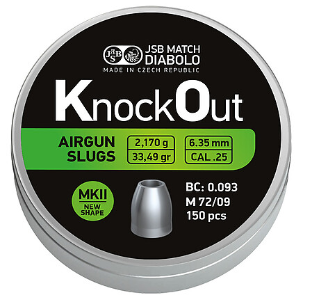 JSB KO Slugs 6.35mm - 2.170g 150st