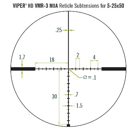 Vortex Viper HD 5-25x50 SFP Belyst VMR-3 MOA Kikarsikte - bild 6 av 6