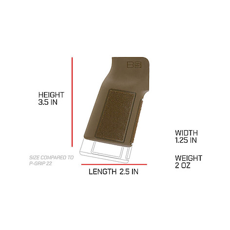 B5 Systems P-Grip 22K AR-15 Vertikalt Grepp FDE - bild 3 av 4