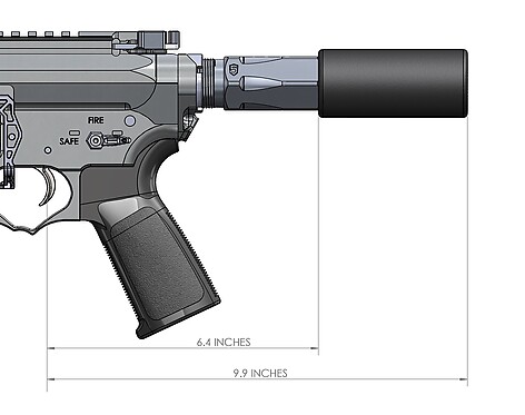 Phase 5 Hex-2 Buffer Tube AR15 Pistol Svart - bild 2 av 2
