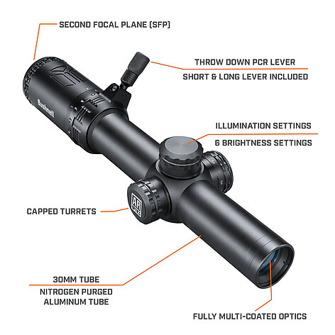 Bushnell AR Optics 1-8x24 SFP Belyst BTR1 Kikarsikte - bild 4 av 6