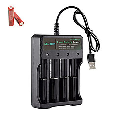Batteriladdare inklusive 2 st. 18650 batterier